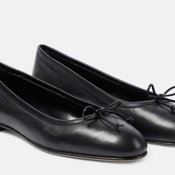 Manolo Blahnik Veralli Bow-Detailed Leather Ballet Flats 38 - Picture 1 of 8